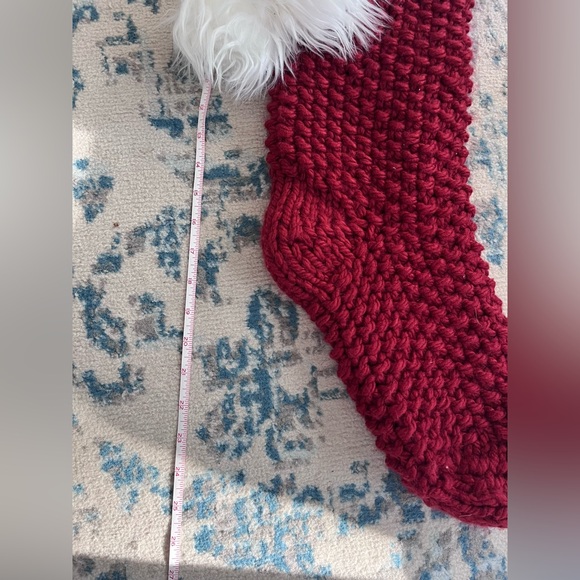 Pottery Barn Red Knit Stocking with White Fur Trim, Large - Picture 2 of 3